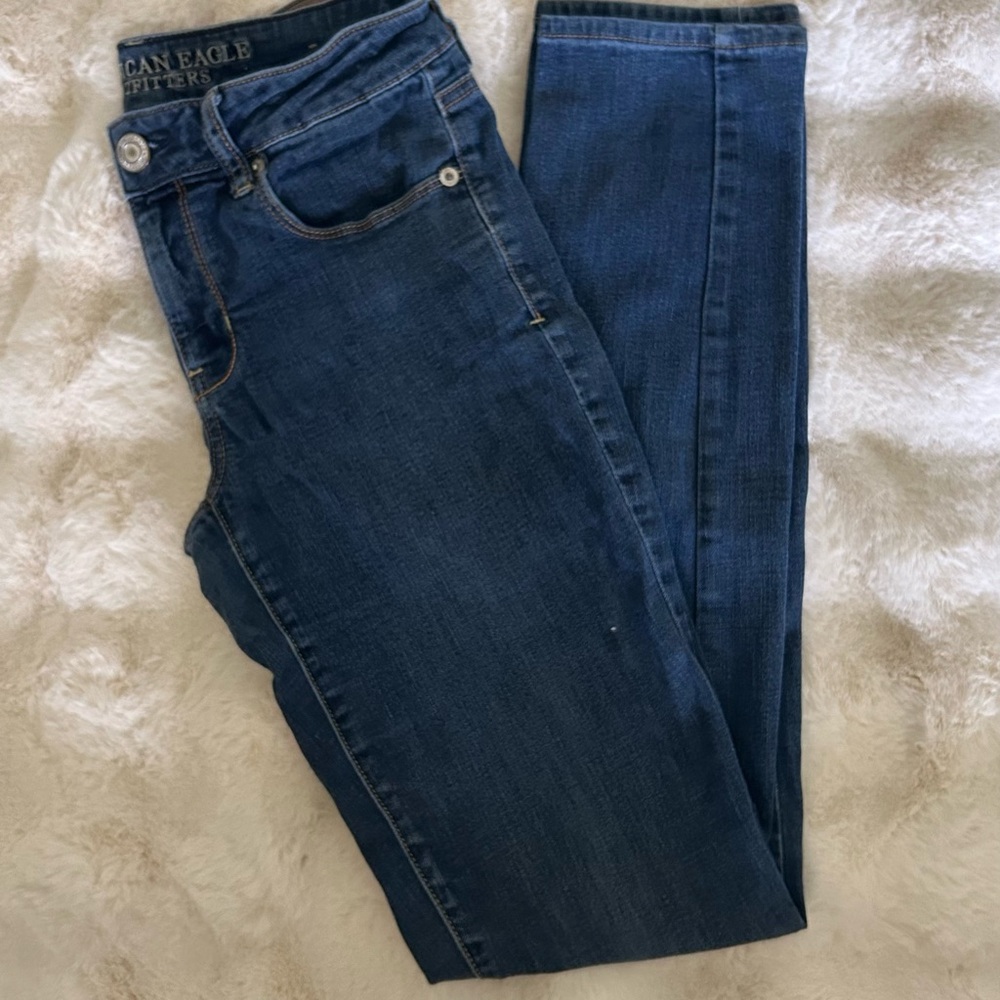 American Eagle Outfitters Women's Dark Blue Skinny Jeans